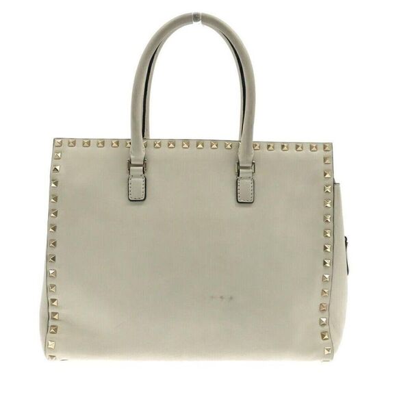 VALENTINOGARAVANI Cream Leather Tote Bag - Picture 1 of 12